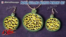 DIY Beehive Paper Quilling Jewelry | Earring Pendent Set | How to make | JK Arts 416
