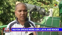 Mayon spews more ash, lava and rocks