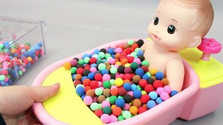 Surprise Eggs Play Doh Dots Baby Doll Bath Time Playing Learn Colors Clay Slime Toys