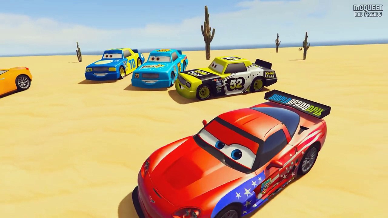 Race Cars in the Desert McQueen and Friends The King Chick Hicks Francesco Jackson Storm & Songs