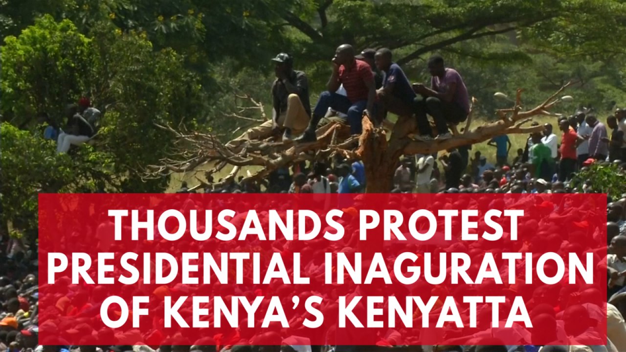 Protests form for Kenyan presidential inauguration of Uhuru Kenyatta
