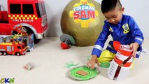 BIGGEST Fireman Sam Toy Collection Ever Giant Surprise Egg Opening Fire Engine Truck Ckn Toy