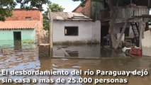 Afectados por inundaciones en Asunción encuentran refugio en predios militares