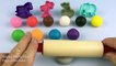 Play and Learn Colours With Play Dough Balls With Elephant Rocking Horse Tree and Cherry Molds