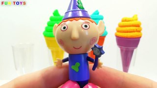 Play Doh Ice Cream Surprise Toys, learn colors
