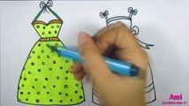 Đồ chơi trẻ em : vẽ và tô màu 2 bộ váy công chúa xinh đẹp / Ami Channel