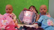 Примеряем одежду для куклы Беби Бон (Baby born doll)   обзор на пеленальную сумку переноску 2 в 1