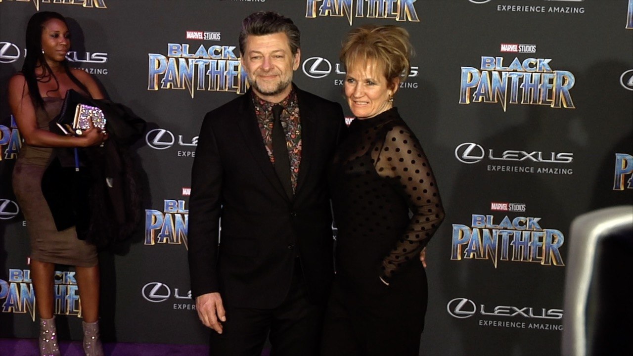 Andy Serkis and Lorraine Ashbourne "Black Panther" World Premiere Purple Carpet