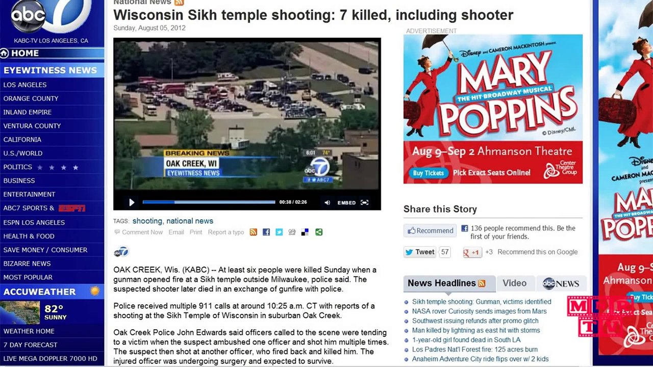 The shooting at the Sikh Temple of Wisconsin in Oak Creek (False Flag) 2012
