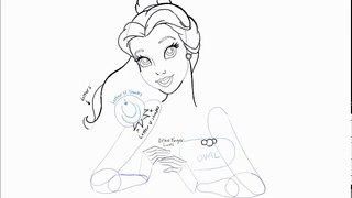 How to Draw Belle the Princess from Beauty and the Beast Step by Step