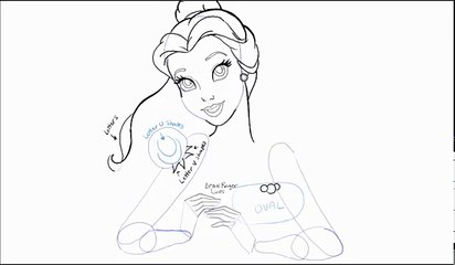 How to Draw Belle the Princess from Beauty and the Beast Step by Step