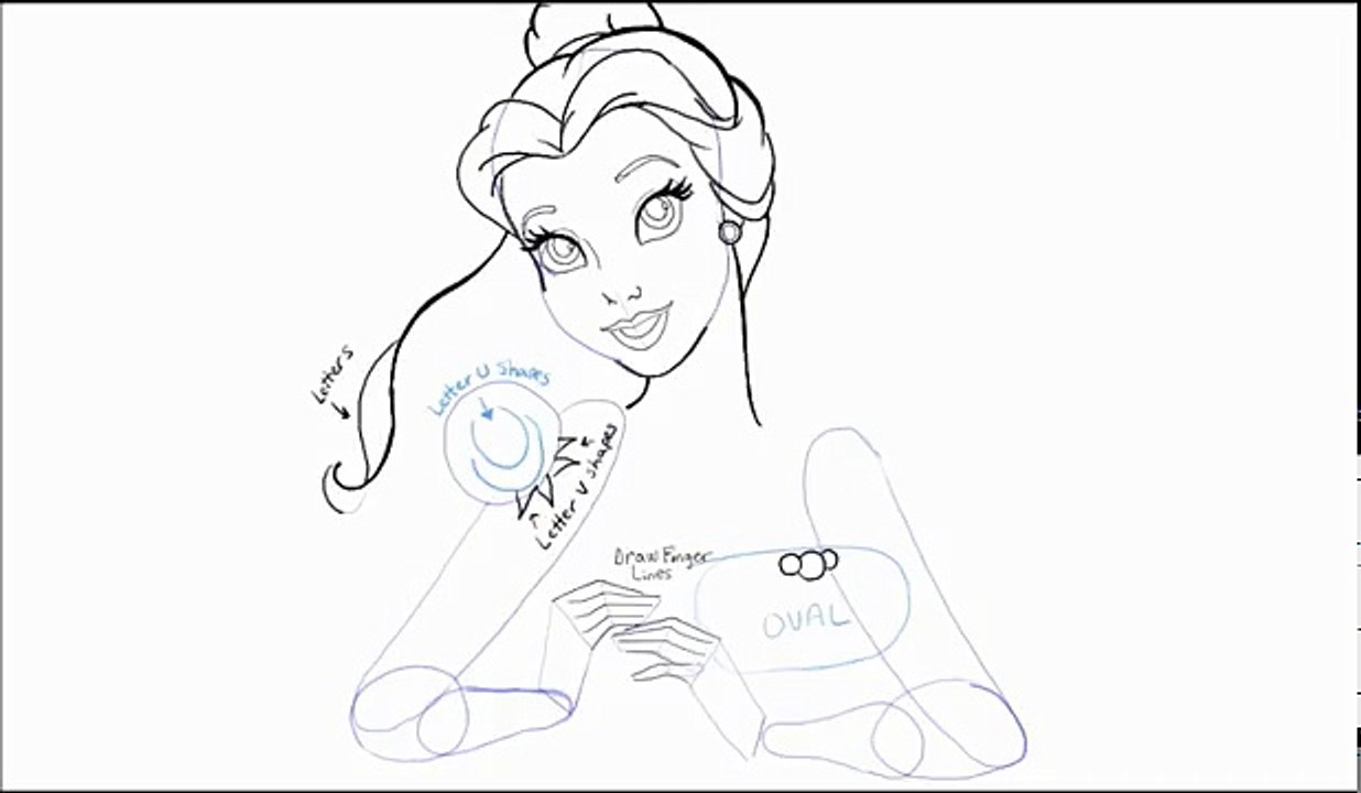 How to Draw Belle the Princess from Beauty and the Beast Step by Step