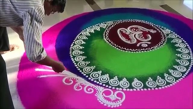 Diiwali Special rangoli Ugadi special rangoli Best Rangoli Designs Om rangoli design