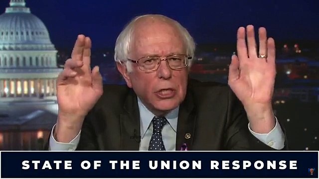 Sen. Bernie Sanders delivers a response to President Trump’s State of the Union address.