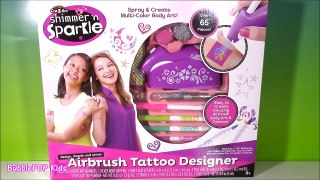 Cra-Z-Art Shimmer n Sparkle Airbrush Tattoo Designer! DIY Glittery Body Bling! Lip Balm FUN