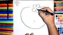 Draw Color Paint Rainbow Heart Coloring Pages and Learn Colors for Kids