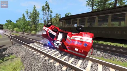 Subway Train railway crossing Crashes BeamNg Drive #4