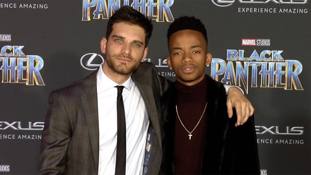 Coy Stewart and Jeff Ward Black Panther World Premiere Purple Carpet