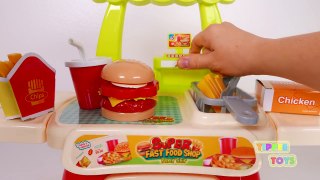 Hamburger and Ice Cream Play Food!! Fast Food Playset for Kids