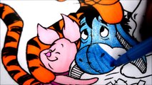 PEPPA PIG DISNEY POOH Compilation Coloring Book Pages Sparkle Rainbow Van Tigger Pooh Piglet Eeyore