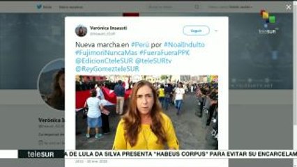 Grupos sociales marchan contra indulto a Fujimori en Perú