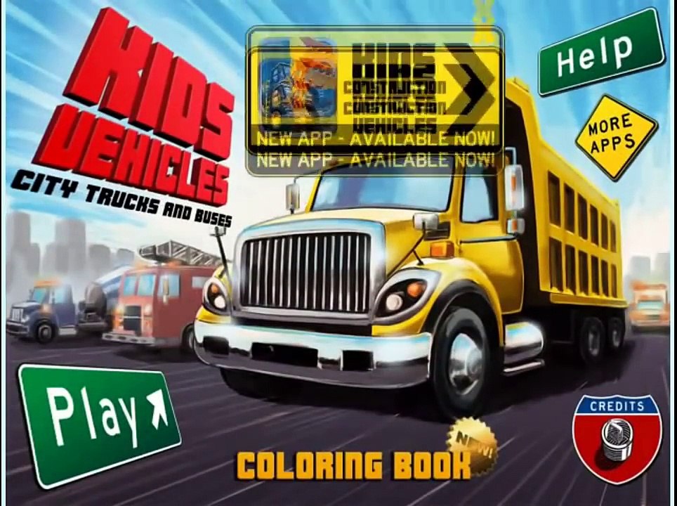 Kids Vehicles City Trucks and Buses - best game for toddlers