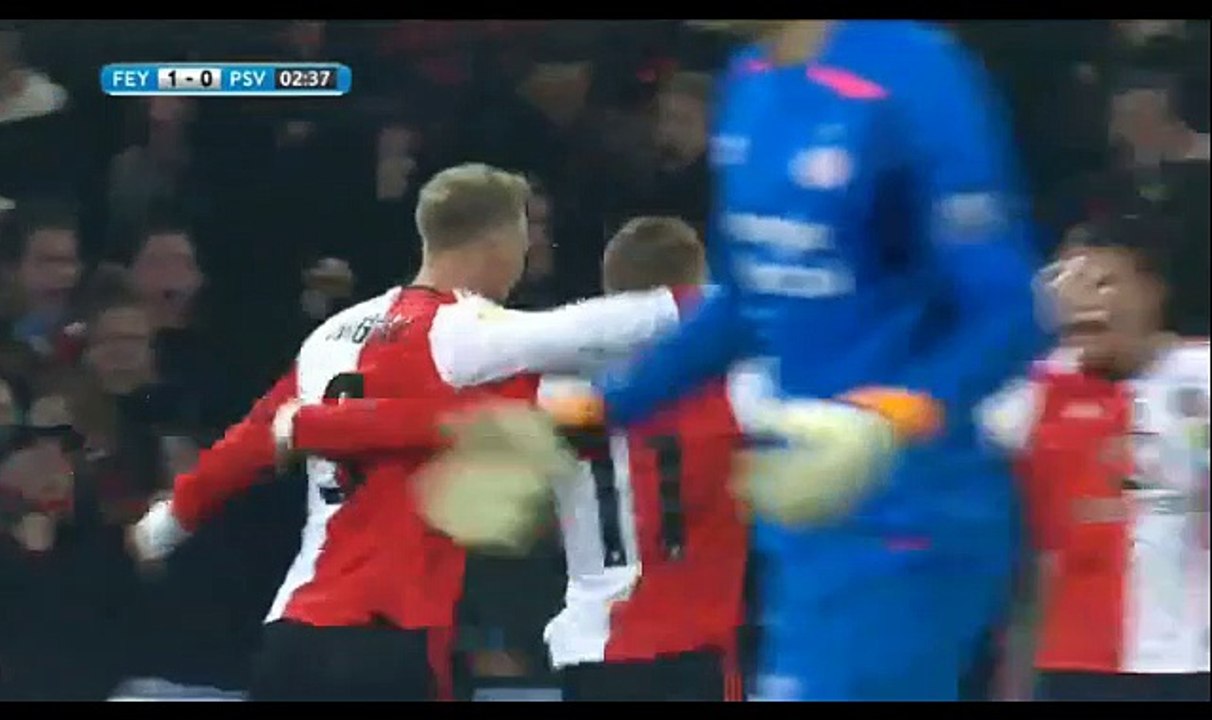 Goal Larsson S. (1:0) Feyenoord vs PSV