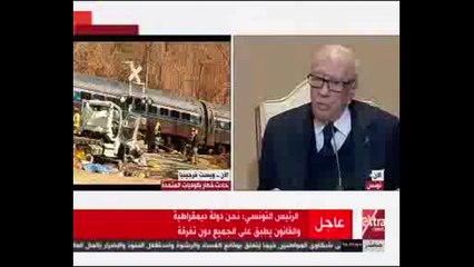 السبسي: نحترم حق التظاهر دون أعمال شغب.. ونعيش تجربة ديمقراطية منذ 3 سنوات