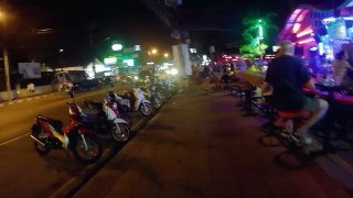 Naklua road Pattaya Thailand. Night walk along