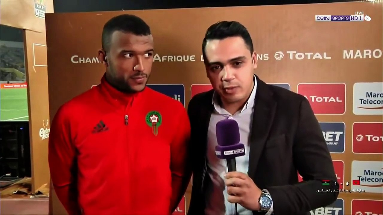 تصريح أيوب الكعبي نجم المباراة عقب نهاية نصف نهائي الشان بين المغرب و ليبيا