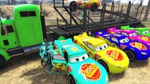 Disney Pixar Cars Colors Lightning McQueen Transportation With Green And Blue Colors Spiderman