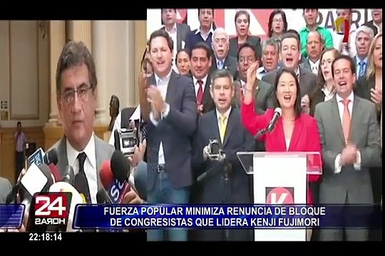 Fuerza Popular minimiza renuncia del bloque de congresistas que lidera Kenji Fujimori