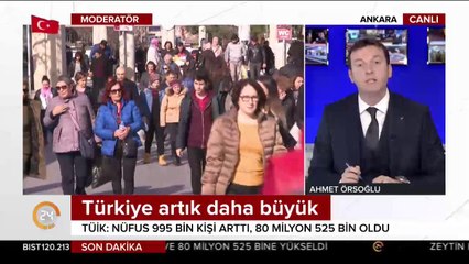 Nüfus 80 milyon 810 bin 525 kişi oldu