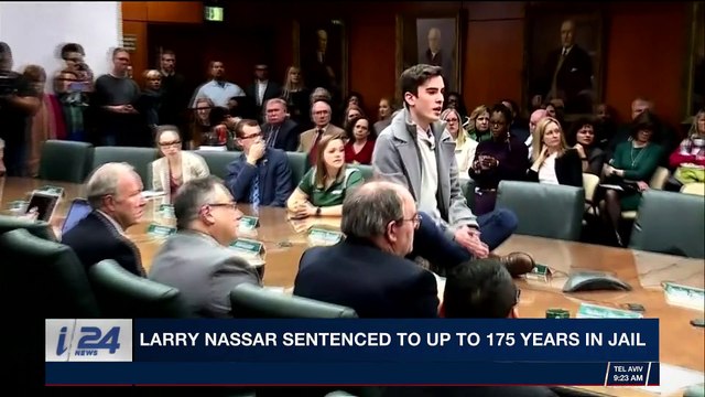 i24NEWS DESK | Larry Nassar sentenced to up to 175 years in jail | Thursday, February 1st 2018