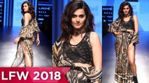 Taapsee Pannu Flashes Her Thighs In A Sexy Thigh High Slit At Lakme Fashion Week 2018