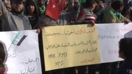 Azez'de Zeytin Dalı Harekatı'na Destek Mitingi