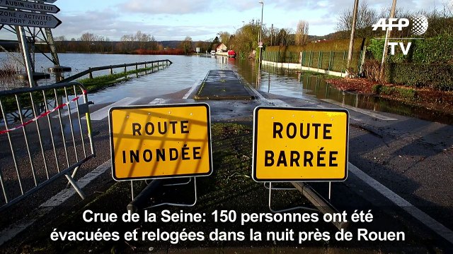 Crue de la Seine: des habitations inondées près de Rouen