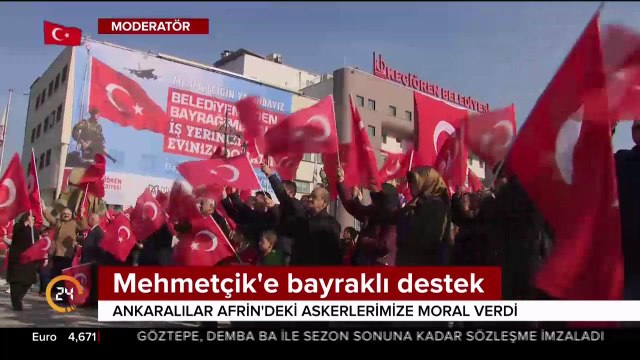 Mehmetçik'e bayraklı destek