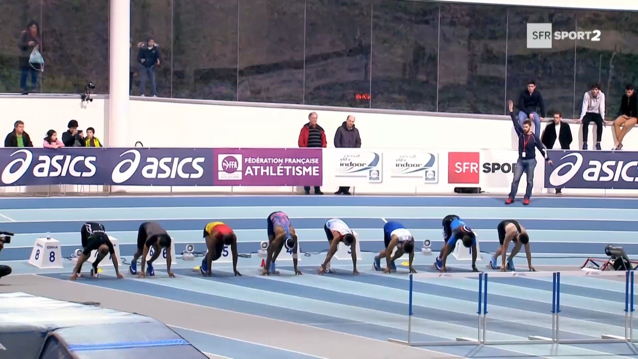 Meeting de Nantes 2018 : Finale 60 m haies M (Aurel Manga en 7''72)