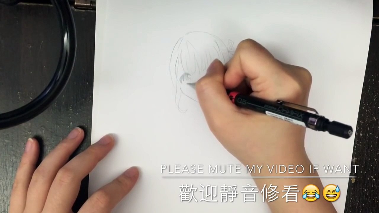 DRAWING TUTORIAL of Manga Anime Girl- Real time drawing! 畫漫畫少女教學