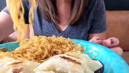 ASMR || Noodles and Dumplings || Eating Sounds || Whispering