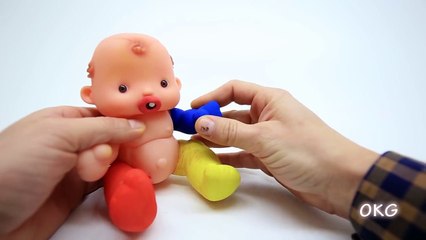 Rainbow Baby Doll Painting Learn Colors Toy Play Time Kids Video