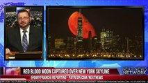 RED BLOOD MOON CAPTURED OVER NEW YORK SKYLINE