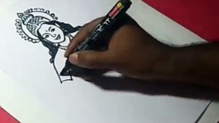 How to Draw LORD SARASWATI DRAWING step by step for KIDS