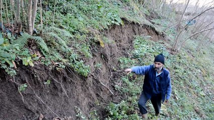 Ordu’da heyelan...3 dönüm fındık bahçesi yok oldu