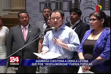 Alejandro Aguinaga cuestiona a Úrsula Letona quien pidió “desfujimorizar” Fuerza Popular