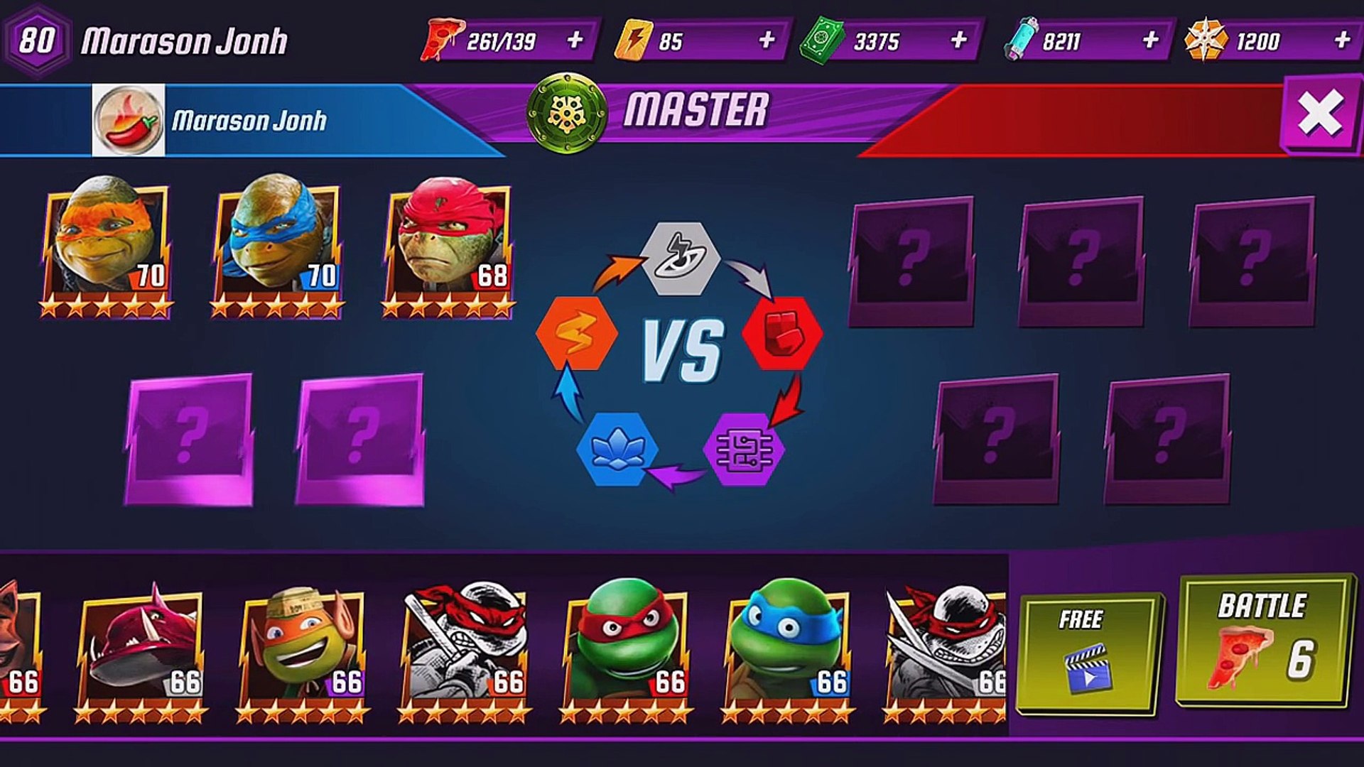 ⁣TMNT Legends PVP 585 (Raphael Movie, Leonardo Movie, Mikey Movie, Rocksteady Movie, Bebob Movie)