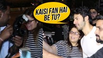 Varun Dhawan Fans Fights With Media For Varun | Varun Dhawan SPOTTED Outside GYM
