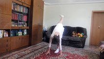 Flexible gymnastics girl. Russian