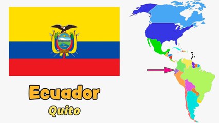 Paises de América en español - Mapa, banderas y capitales para niños